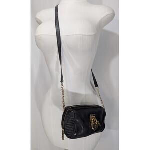 Juicy‎ Couture Lock 'n Heart Black Leather Crossbody Bag